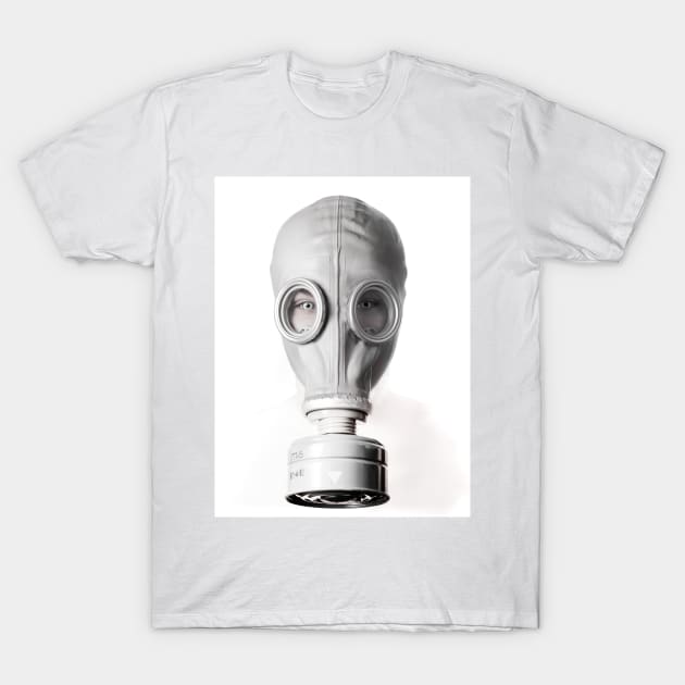 Light Gray Gas Mask T-Shirt by Wuhuu